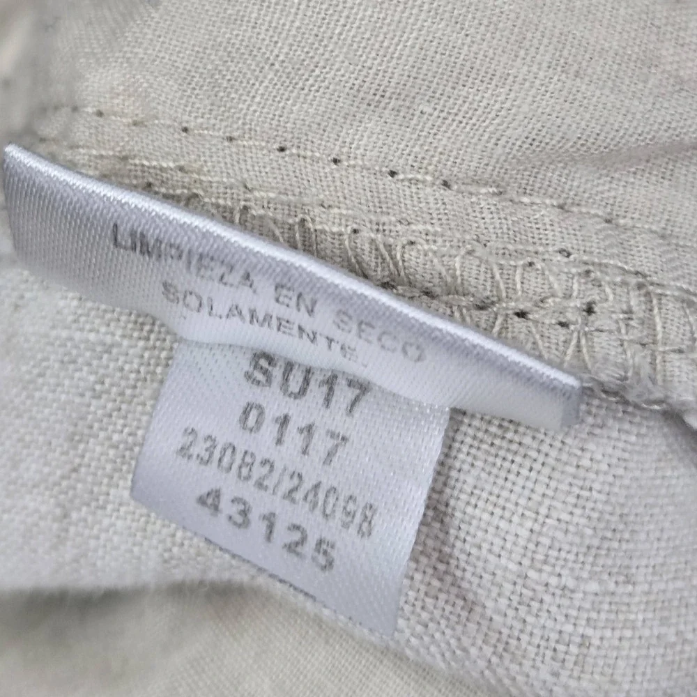 Tasso Elba Island Men Pants L Beige Linen Casual 29